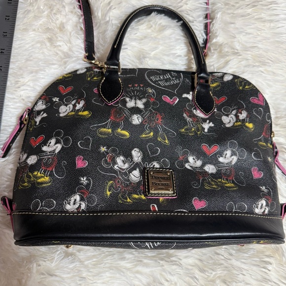 Disney Dooney & Bourke Mickey Minnie Hearts Shoulder Bag Satchel - Picture 1 of 9
